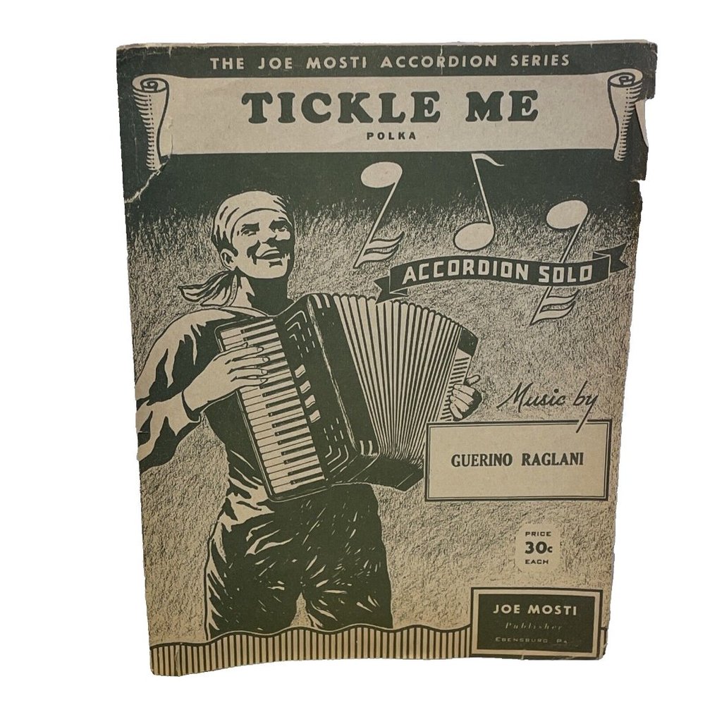 Tickle Me Polka Accordion Solo Raglani 1945 Sheet Music Joe Mosti Publisher - Picture 1 of 7